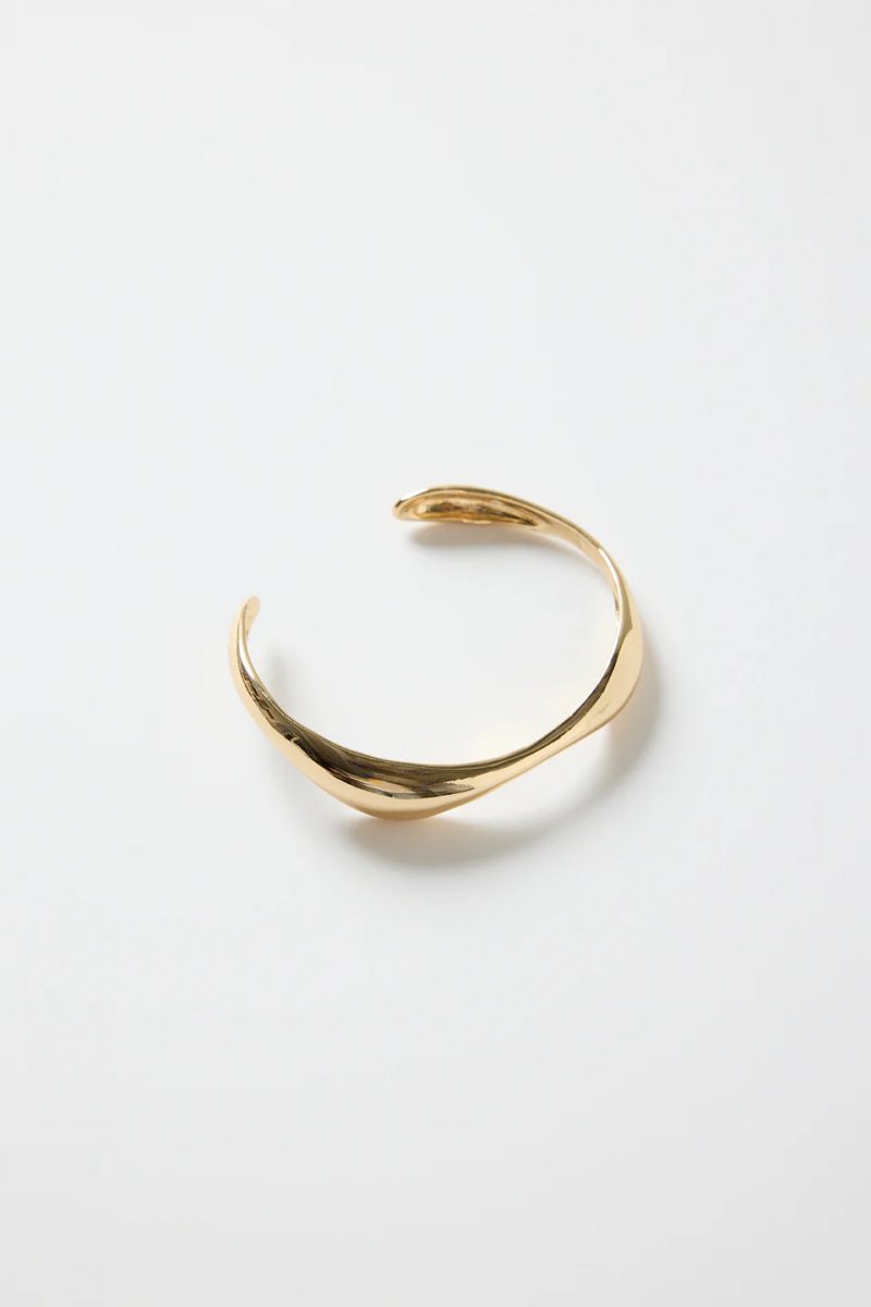 Wavy Cuff Bangle - Gold - Image 2