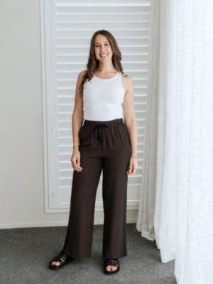 Indiana Wide Leg Pant - Dark Chocolate