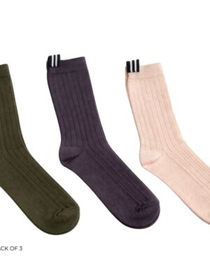 Lily Wool Blend Socks - Cocoa Powder/Blush/Bonsai