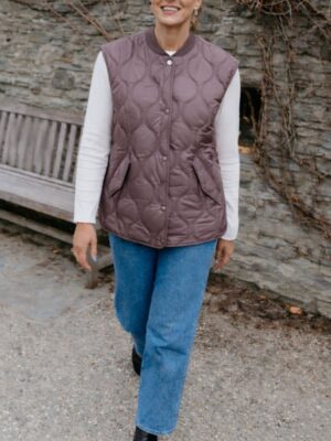 Neve Quilted Vest - Cocoa Powder