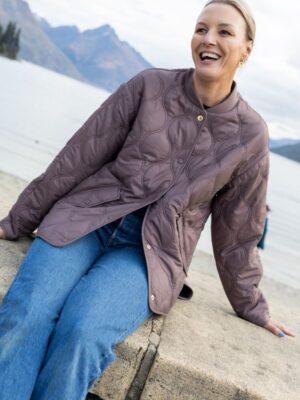 Talei Quilted Bomber Jacket - Cocoa Powder
