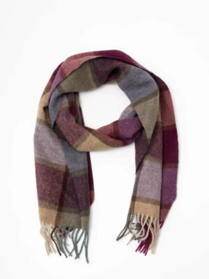 Eliza 100% Wool Scarf – Sangria and Chocolate
