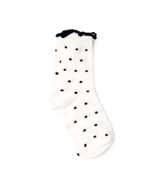 Polka Socks – White with Black Polka Dots