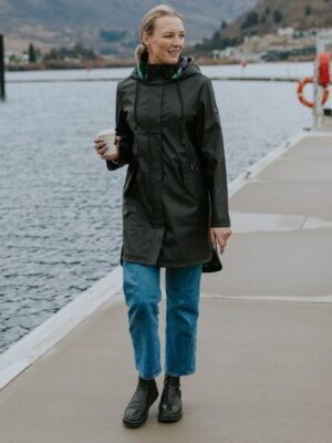 Billie Raincoat - Black/Evie Marble