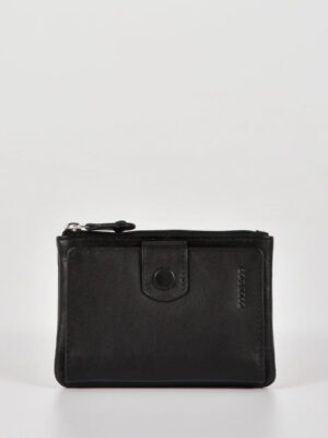 Collins RFID Safe Compact Leather Wallet - Black