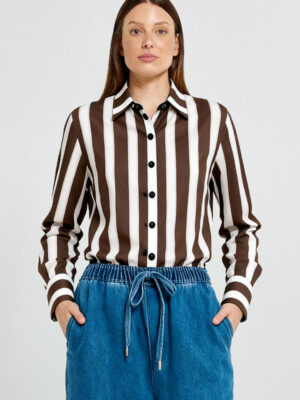 Coco Stripe Shirt - Choc Stripe