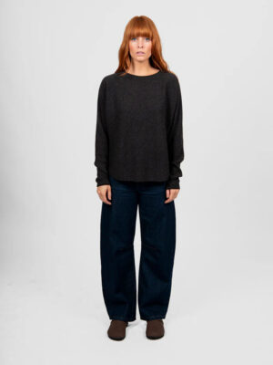 Dolman Rib Pullover - Chocolate (Charcoal)