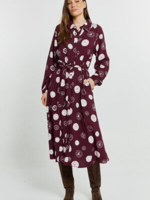 Stamp Shirt Dress - Postage Stamp Print