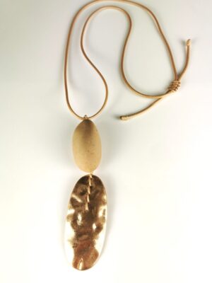 Zara Adjustable Necklace - Beige/Gold