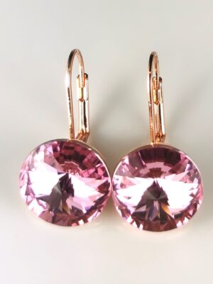 Lucy Drop Earrings - Rose Gold/Pink
