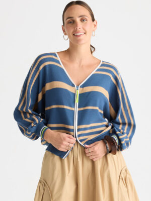 Statement Zip Cardi - Sea