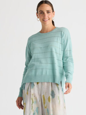 Textured Linen Jumper - Iced