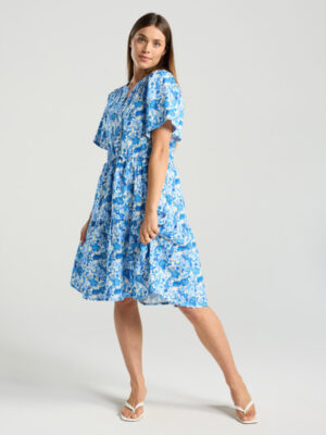 Gemma Tie Waist Dress - Porcelain Garden