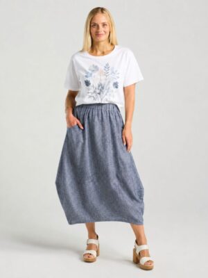 Iris Bubble Skirt - Midnight Cross Dye
