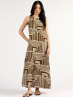 Peyton Dress - Choc Geo