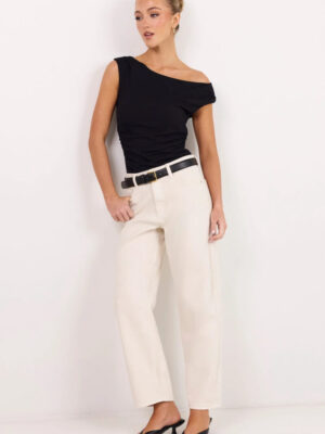 Tradition Stretch Soft Barrel Jeans - Ecru