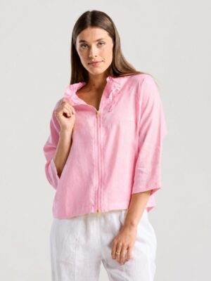 Victoria Zip Front Jacket - Plain Zip - Cherry Blossom