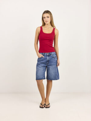 Academy Denim Barrel Shorts - Deep Blue