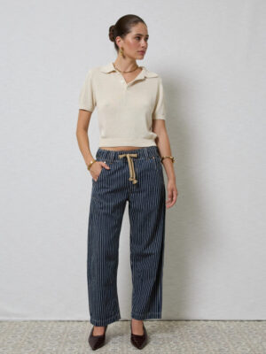 Active Barrel Jeans - Indigo Stripe