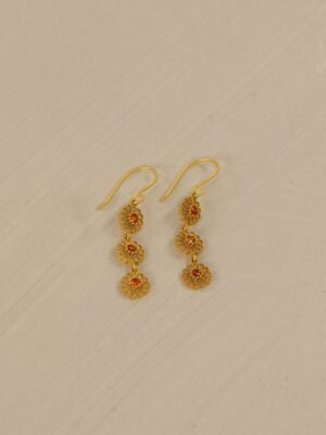 Bellis Earrings - Gold/Flame
