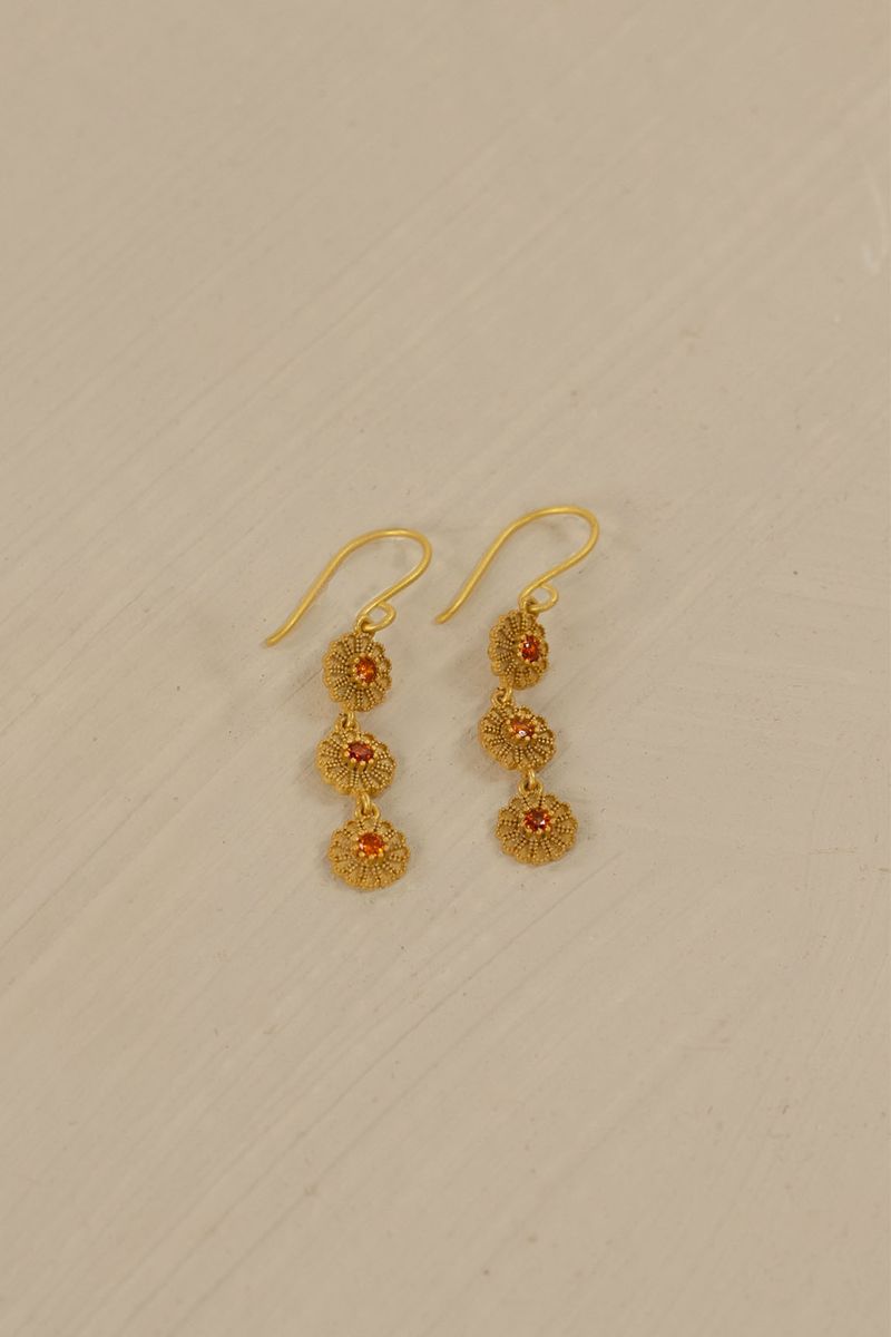 Bellis Earrings - Gold/Flame