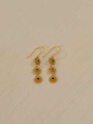 Bellis Earrings - Gold/Green
