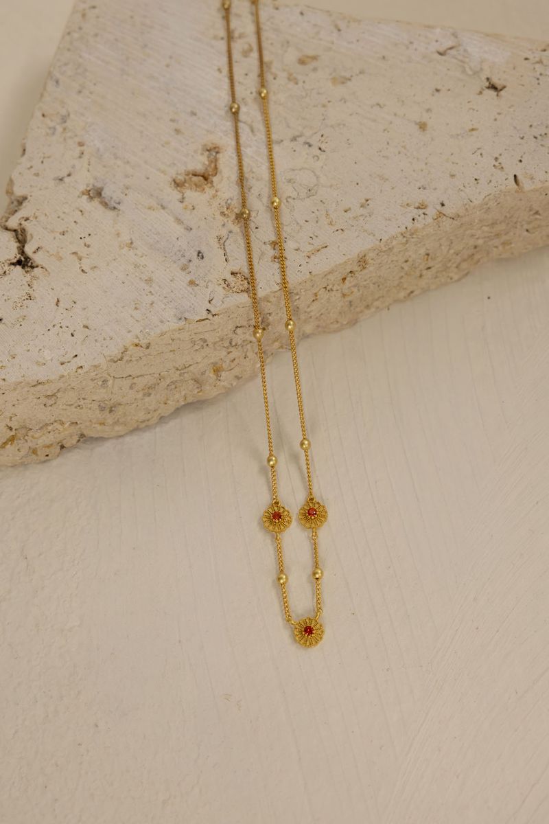 Bellis Necklace - Gold/Flame - Image 2