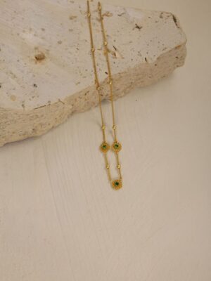 Bellis Necklace - Gold/Green