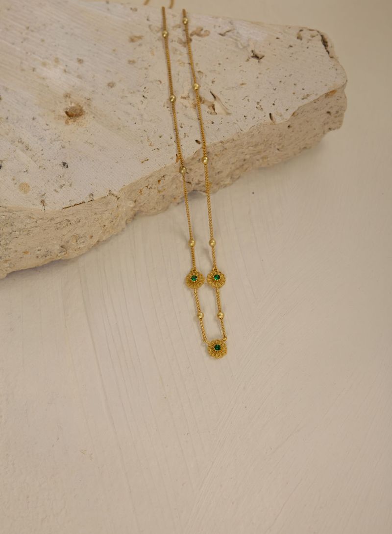 Bellis Necklace - Gold/Green