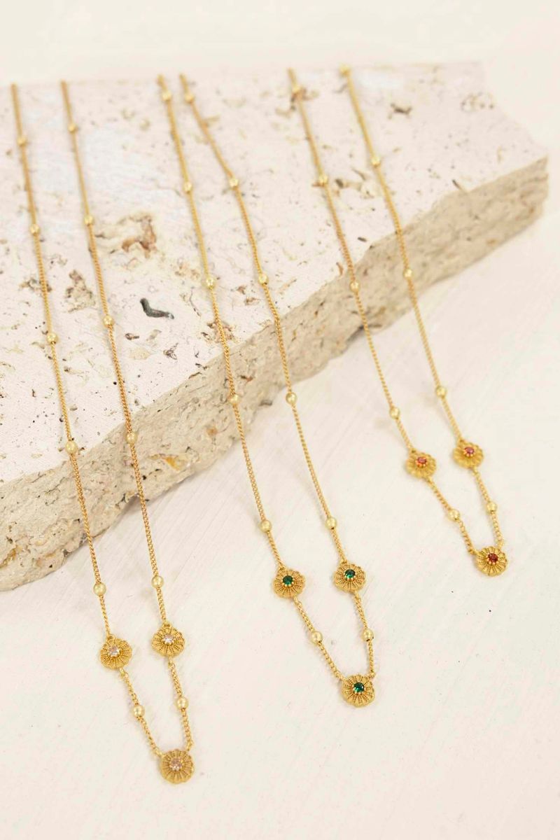 Bellis Necklace - Gold/Green - Image 2