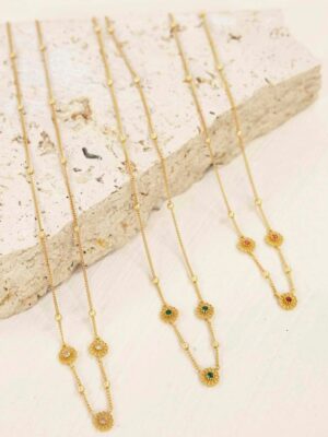 Bellis Necklace - Gold/Flame