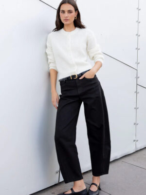 Graduate Stretch Barrel Jeans - Jet Black