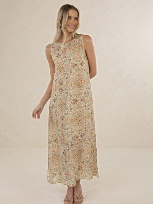 Mari Maxi Dress - Almond Print