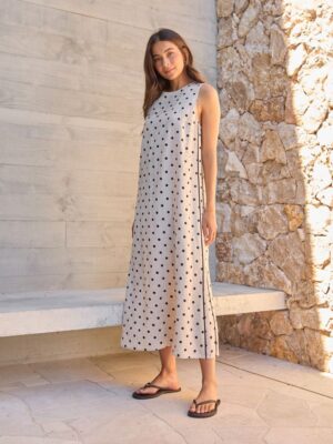 Marilyn Dress - Linen Spot