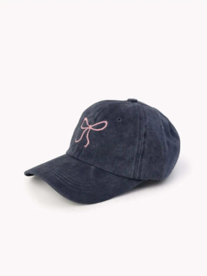 Bow Cotton Cap - Navy