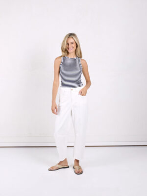 Toni Barrel Jeans - White